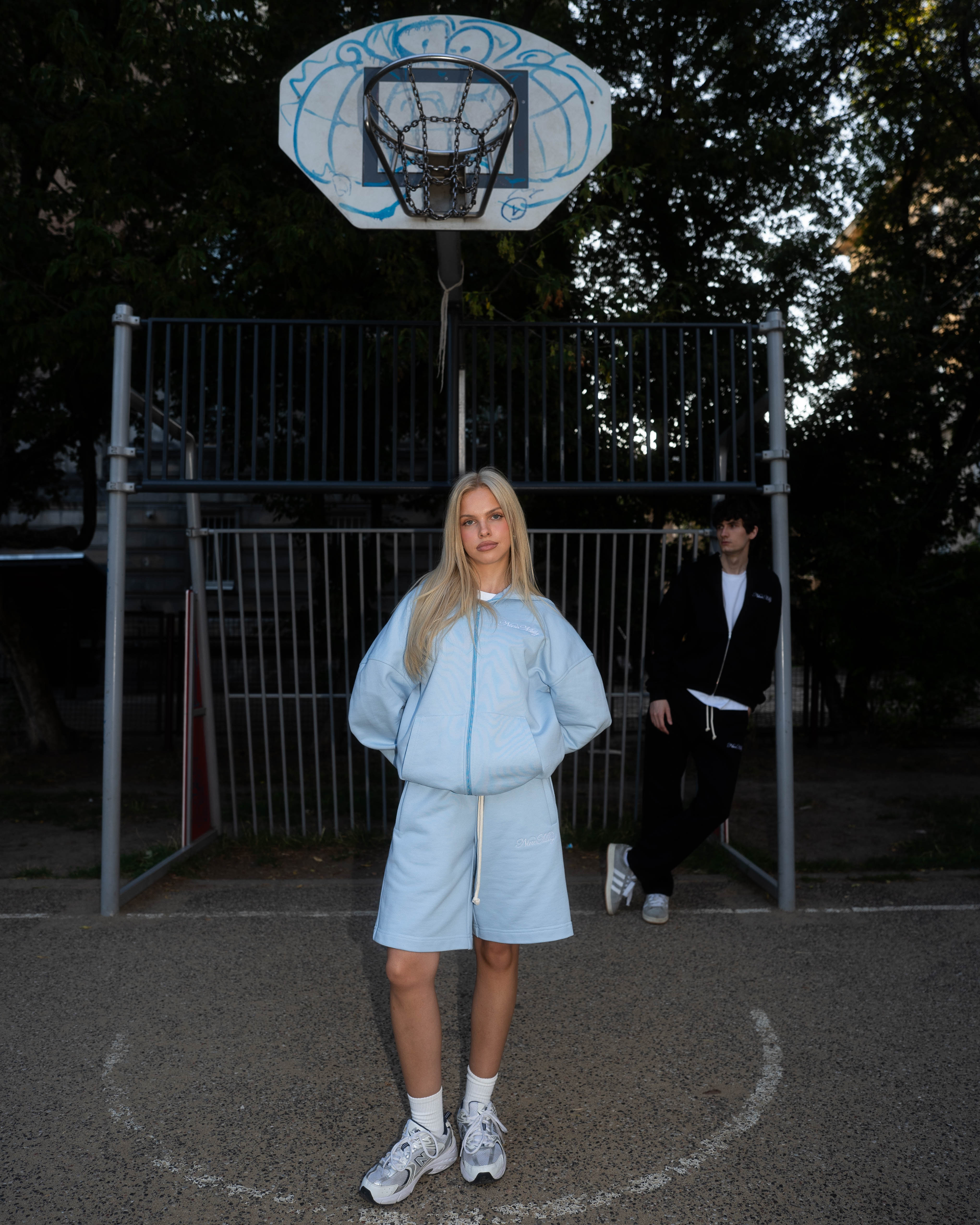 BABY BLUE BLUZA ZIP PREMIUM BASIC